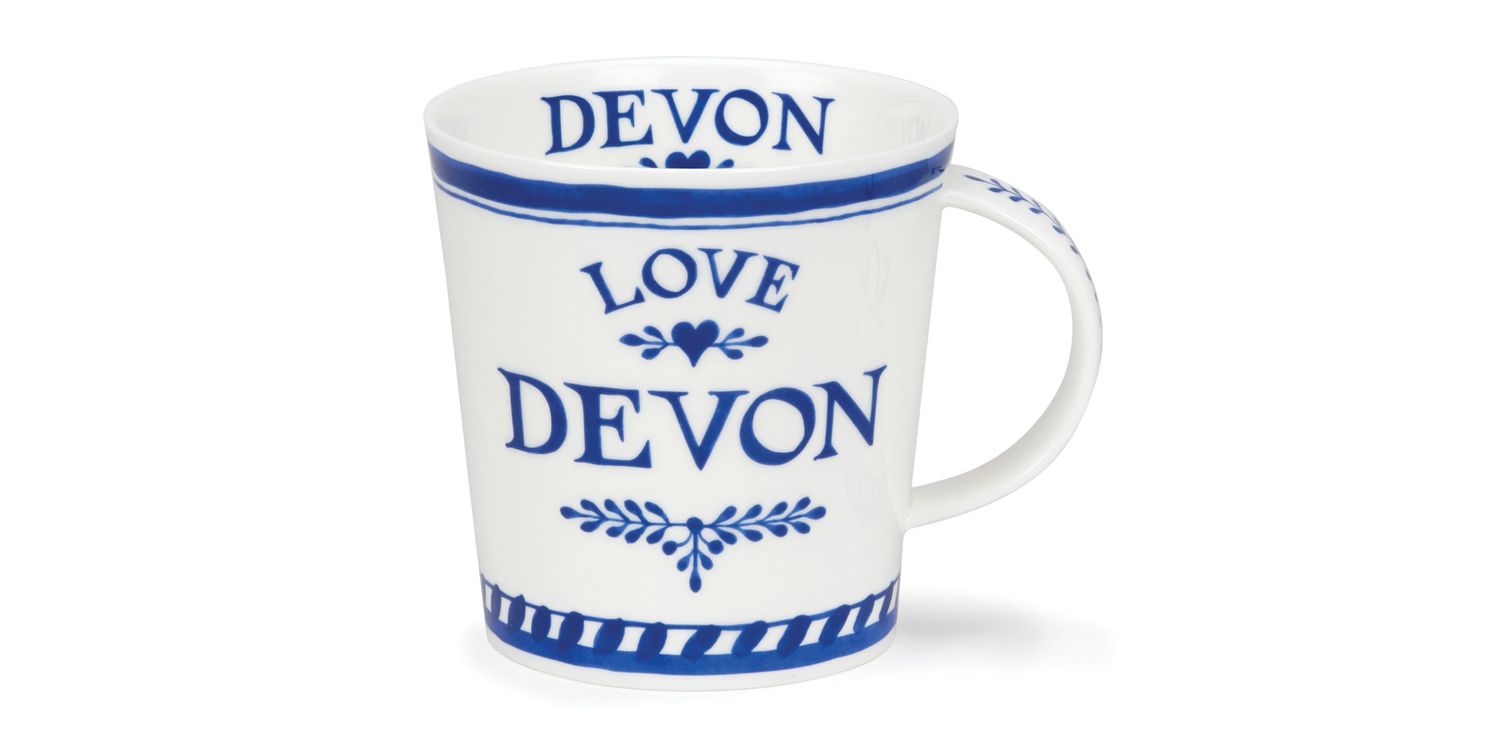 Dunoon Fine Bone China Mok Gemaakt in Engeland Cairngorm Vorm Drukke
