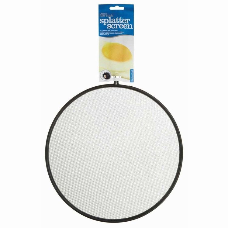 KitchenCraft Splatter Guard For Frying Pan - 29 Cm Non-Stick Metal Mesh Cover, Dishwasher Safe