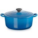 Le Creuset Cast Iron Round Casserole 26cm Marseille Blue additional 2