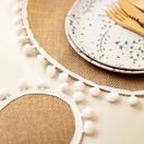 Creative Tops Naturals Pack Of 4 Hessian and Pom Pom Edge Tablemats or Coasters additional 4