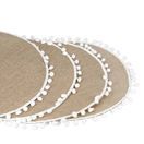 Creative Tops Naturals Pack Of 4 Hessian and Pom Pom Edge Tablemats or Coasters additional 5