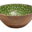 Dexam Sintra Spotted Mango Wood Salad Bowl 27cm Green additional 1