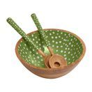 Dexam Sintra Spotted Mango Wood Salad Bowl 27cm Green additional 2