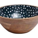Dexam Sintra Spotted Mango Wood Salad Bowl 27cm Ink Blue additional 1