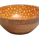Dexam Sintra Spotted Mango Wood Salad Bowl 27cm Ochre additional 1