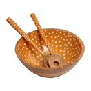 Dexam Sintra Spotted Mango Wood Salad Bowl 27cm Ochre additional 2