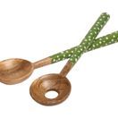 Dexam Sintra Spotted Mango Wood Salads Servers Green additional 1