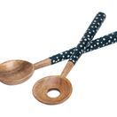 Dexam Sintra Spotted Mango Wood Salads Servers Ink Blue additional 1