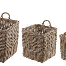 Grey Rattan Square Log Baskets additional 1