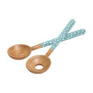Sintra Spotted Mango Wood Salads Servers Duck Egg additional 1