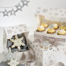 Creative Party Silver Snowflake Square Treat Boxes with Window Foil J187 additional 3