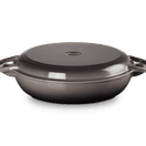 Le Creuset Flint Shallow Casserole 30cm with Reversible Grill Lid with Free Silicone Handle Grips additional 4