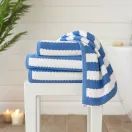 The Lyndon Company Boston Stripe Cotton Towels Royal Blue additional 1