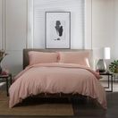 The Lyndon Company Soft Washed Cotton Bedlinen Duvet Cover Set Pink additional 4