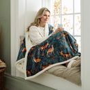 Deyongs Fox &amp; Deer Teal Heated Throw 140x180cm additional 1