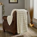 Chatsworth Faux Fur Textured Throw Cream 130x170cm additional 2