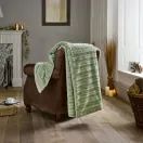 Chatsworth Faux Fur Textured Throw Green 130 x 170cm additional 2