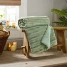 Chatsworth Faux Fur Textured Throw Green 130 x 170cm additional 1