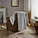 Chatsworth Faux Fur Textured Throw Grey 130x 170cm additional 3