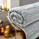 Chatsworth Faux Fur Textured Throw Grey 130x 170cm additional 2