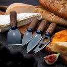 Brooklyn Walnut Four Piece Cheese Knife &amp; Slate Cheese Board Set additional 4
