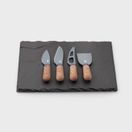 Brooklyn Walnut Four Piece Cheese Knife &amp; Slate Cheese Board Set additional 1