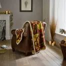 Deyongs Fleece Throw Winter Leaves Rust with Sherpa Reverse 130x 170cm additional 2