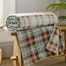 Deyongs Highland Fell Check Green Fleece Throw 140x180cm additional 1