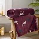 Deyongs Hounds Burgundy Fleece Throw 140x180cm additional 1