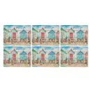 Pimpernel Set of 6 Beach Huts Tablemats or Coasters additional 3