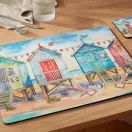 Pimpernel Set of 6 Beach Huts Tablemats or Coasters additional 1