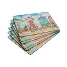 Pimpernel Set of 6 Beach Huts Tablemats or Coasters additional 5