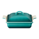Le Creuset Stoneware Heritage Square Bleu Riveria Dish with Lid 23cm additional 1