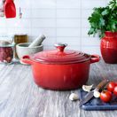 Le Creuset Cerise Signature Cast Iron Round Casserole Dish 28cm additional 6