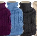 Hot Water Bottle with Knitted Cover &amp; Pockets 2ltr additional 1