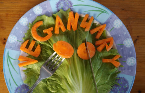 Veganuary,Written,Out,In,Carrot,On,A,Blue,And,White