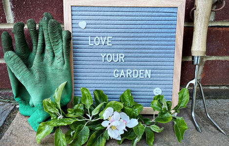 Love,Your,Garden.,Gardening,Concept,With,Felt,Letter,Board,,Handheld