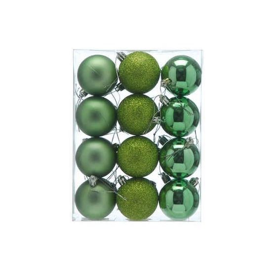 Festive Sage Green Baubles 60mm Box of 24 P046230