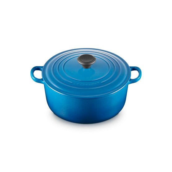 Le Creuset Cast Iron Round Casserole 26cm Marseille Blue