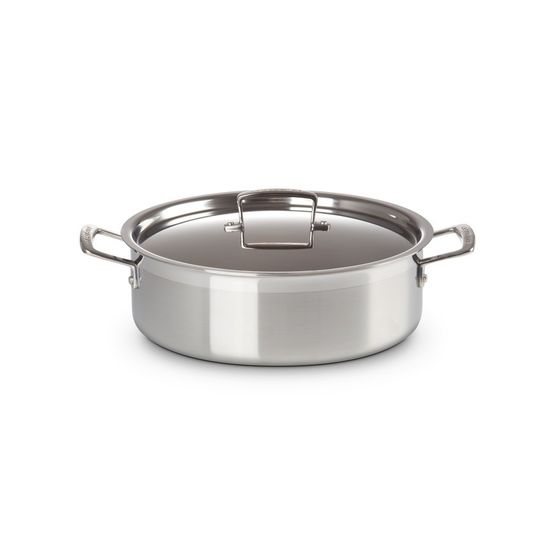 Le Creuset 3ply Stainless Steel Sauteuse Pan &amp; Lid 28cm