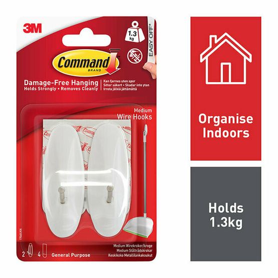 Command 2 Medium Wire Hooks 17068
