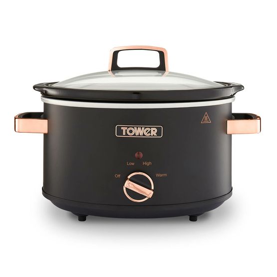 Tower Slow Cooker 3.5ltr Cavaletto Black &amp; Rose Gold