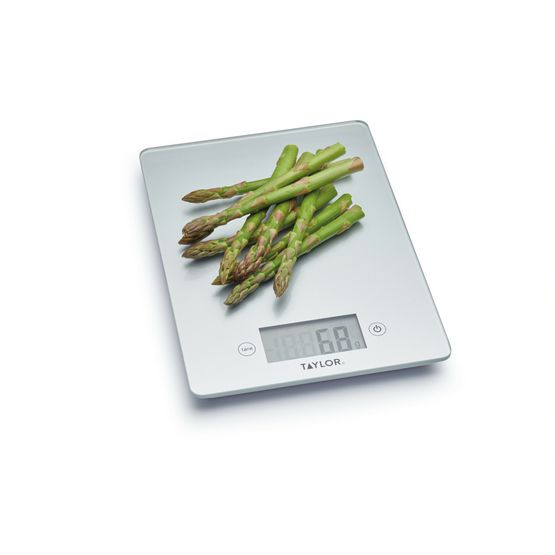 Taylor Pro Silver Glass Digital Kitchen Scale 5kg