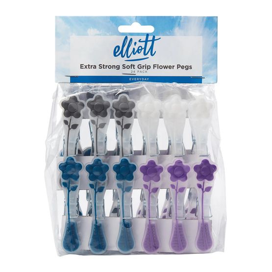 Elliott Soft Grip Flower Clothes Pegs (Pack of 24)