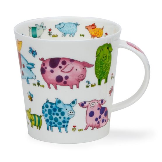 Dunoon Cairngorm Bright Bunch Pig Fine Bone China Mug