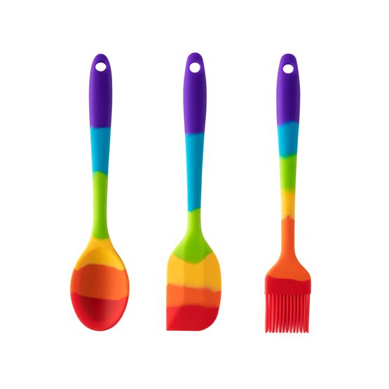 Taylors Eye Witness Silicone 3pce Mini Utensil Set Rainbow