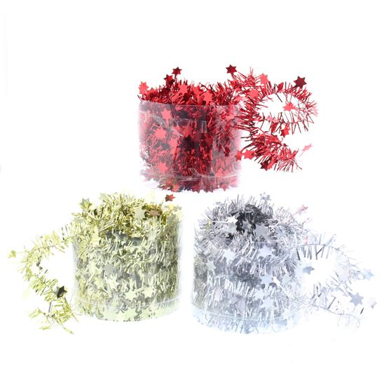 Festive Mini Die Cut Star Tinsel 10mtr x 3.5cm
