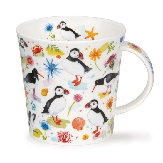 Dunoon Cairngorm Puffins &amp; Oystercatchers Fine Bone China Mug
