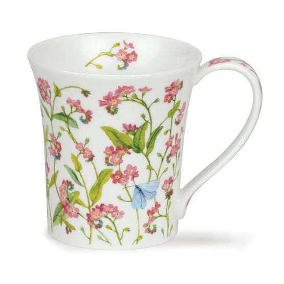 Dunoon Jura Pink Forget Me Nots Fine Bone China Mug