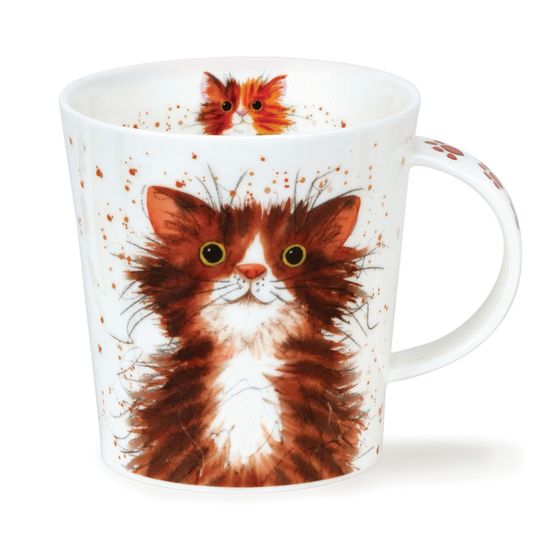 Dunoon Lomond Catter Splatter Tabby Cat Fine Bone China Mug